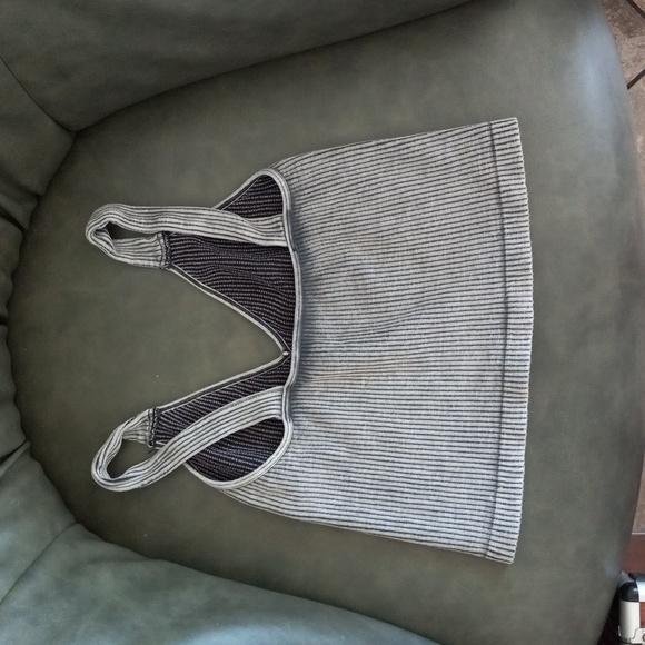 🔥 NWOT!! 🔥 Free People seamless crop washed grey/black Size M-L - Picture 6 of 8